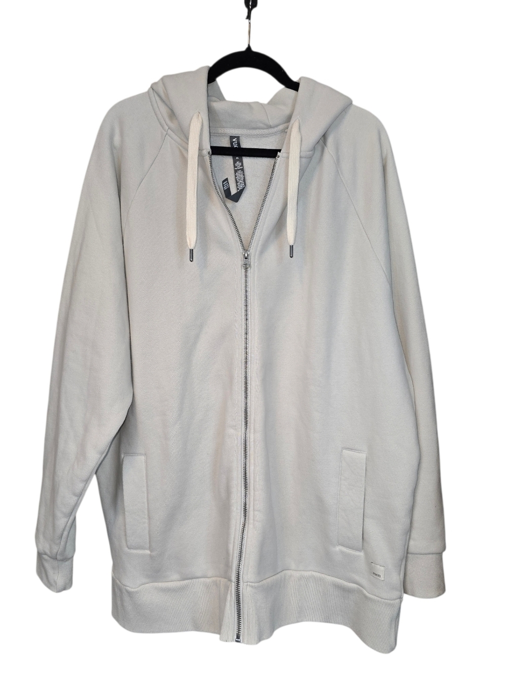Vuori Restore Full Zip Hoodie Bone/Cream Color Oversized Organic Cotton Size XL - Picture 3 of 12